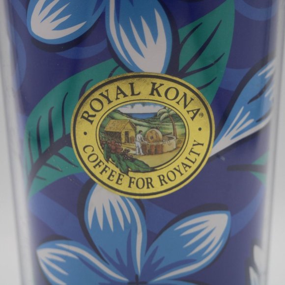 Royal Kona Coffee For Royalty Tumbler Hawaii Plumeria Blue Island Heritage 16oz - Picture 2 of 11